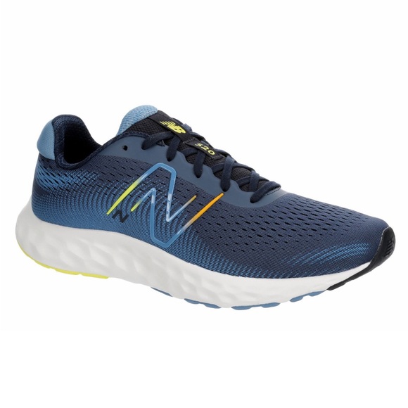 New Balance 520 V8 Men's Athletic Running Shoes Pale Blue/White-Neon-Orange - Picture 3 of 6